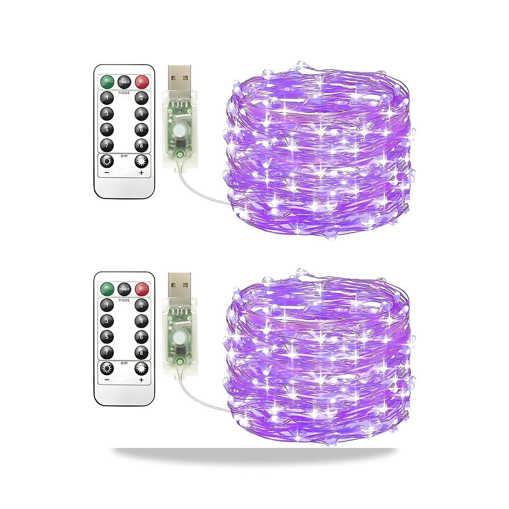 صورة منتج شريط إضاءة فيري USB من كليرهيل 10 متر، 100 مصباح LED مع جهاز تحكم عن بعد، 8 أوضاع، توقيت وتصميم قابل للتعتيم - كود الصنف reemco-2027-1534698 - ماركة يباع من خلال reemco - توريد وتصوير حصري لشركة ريمكو القابضة السعودية