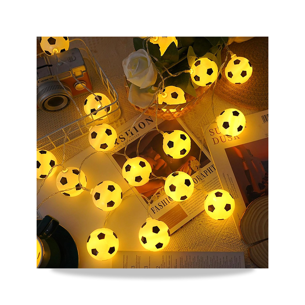 صورة منتج شريط مصابيح بطول 5 قدم 10 LED على شكل كرة القدم، زينة LED لتزيين الغرفة، ديكورات عيد الميلاد والكريسماس - كود الصنف reemco-2027-1534804 - ماركة يباع من خلال reemco - توريد وتصوير حصري لشركة ريمكو القابضة السعودية