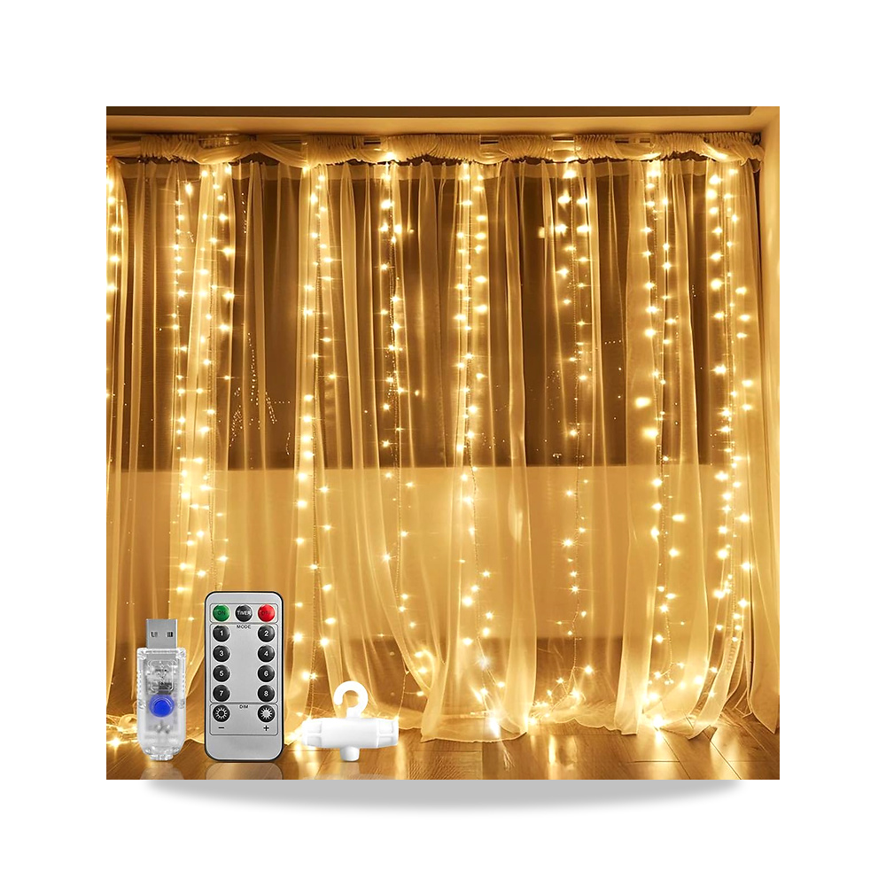 صورة منتج 300 مصباح LED خيالي، 3×3 متر مع جهاز تحكم عن بعد و8 اوضاع اضاءة، يعمل بقابس USB، ديكور احتفالي لشهر رمضان - كود الصنف reemco-2027-1535067 - ماركة يباع من خلال reemco - توريد وتصوير حصري لشركة ريمكو القابضة السعودية