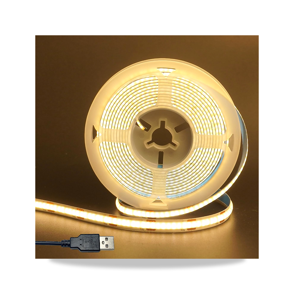 صورة منتج شريط اضاءة LED سي او بي USB بعرض 5 فولت 8 ملم من كليرهيل، ابيض دافئ 3000 كلفن، 320 مصباح LED/M، موديل CRI90 - كود الصنف reemco-2027-1535180 - ماركة يباع من خلال reemco - توريد وتصوير حصري لشركة ريمكو القابضة السعودية