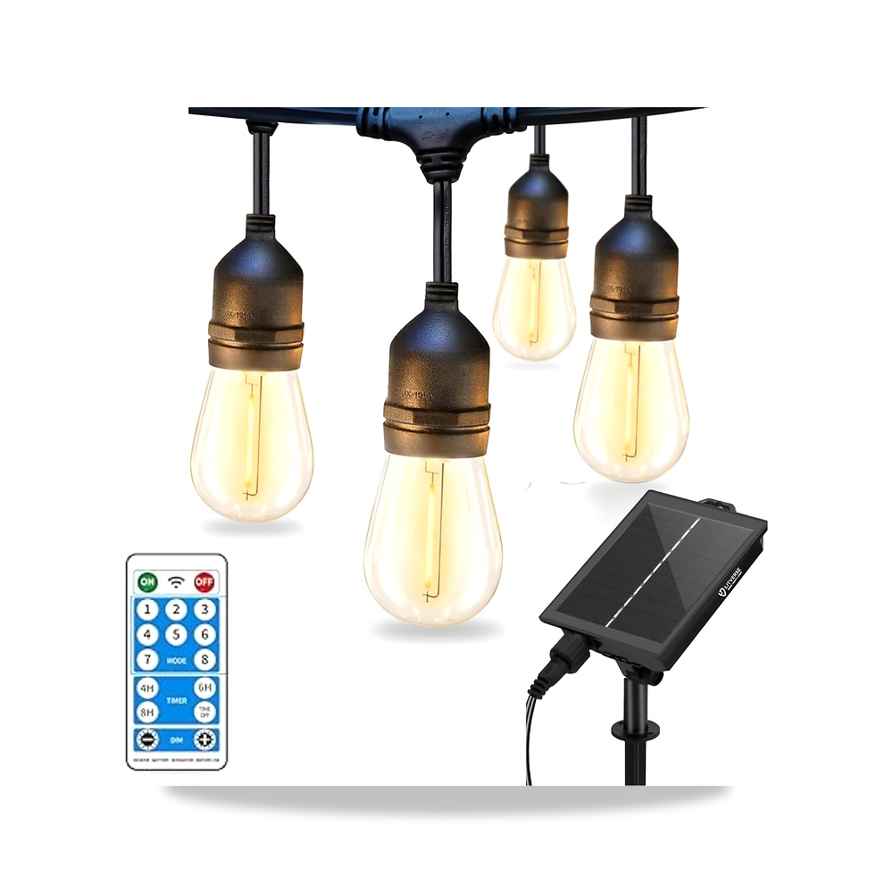صورة منتج سلسلة مصابيح تعمل بالطاقة الشمسية E27 – 10 LED – 19 قدم مع 8 اوضاع اضاءة، ومنفذ USB مع لوحة عرض ديكورية - كود الصنف reemco-2027-1535184 - ماركة يباع من خلال reemco - توريد وتصوير حصري لشركة ريمكو القابضة السعودية