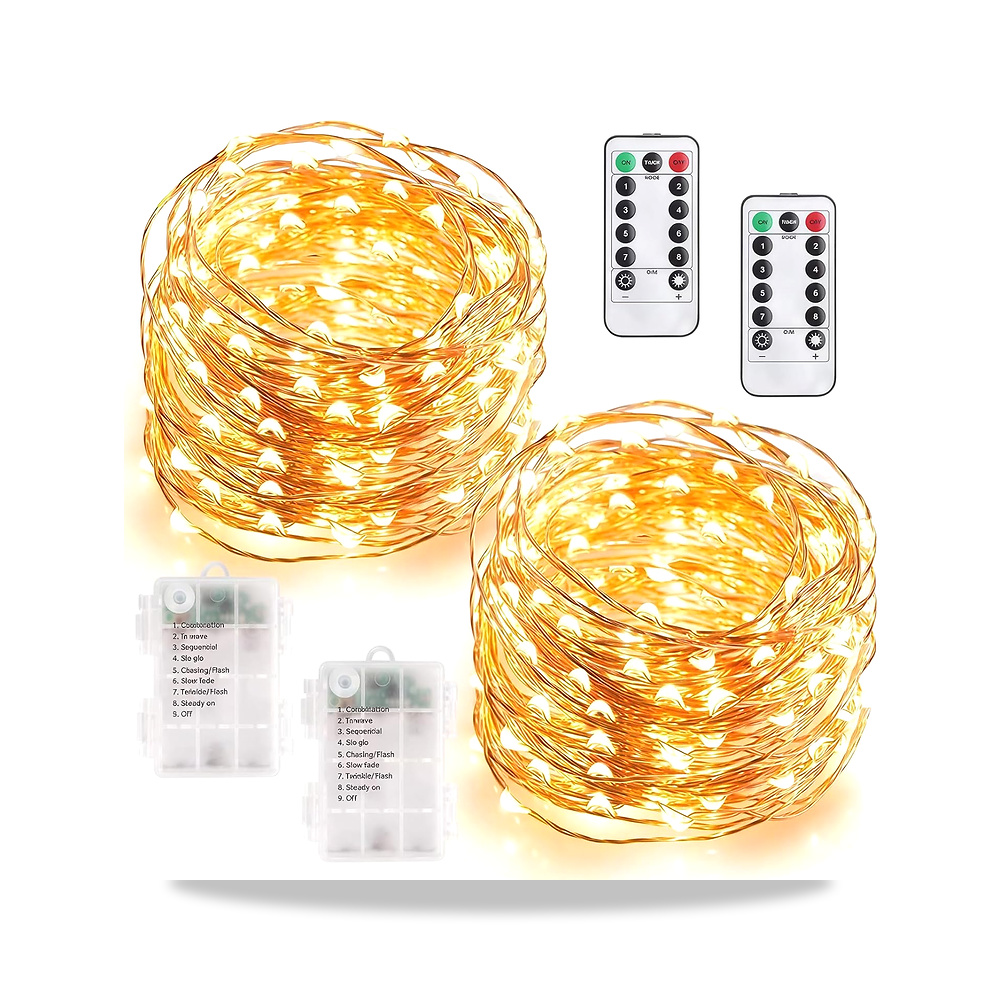 صورة منتج ضوء زينة LED دافئ يعمل بالبطارية مقاوم للماء مع جهاز تحكم عن بعد ومؤقت بـ8 أنماط إضاءة لتزيين ديوالي ورمضان - كود الصنف reemco-2027-1535226 - ماركة يباع من خلال reemco - توريد وتصوير حصري لشركة ريمكو القابضة السعودية