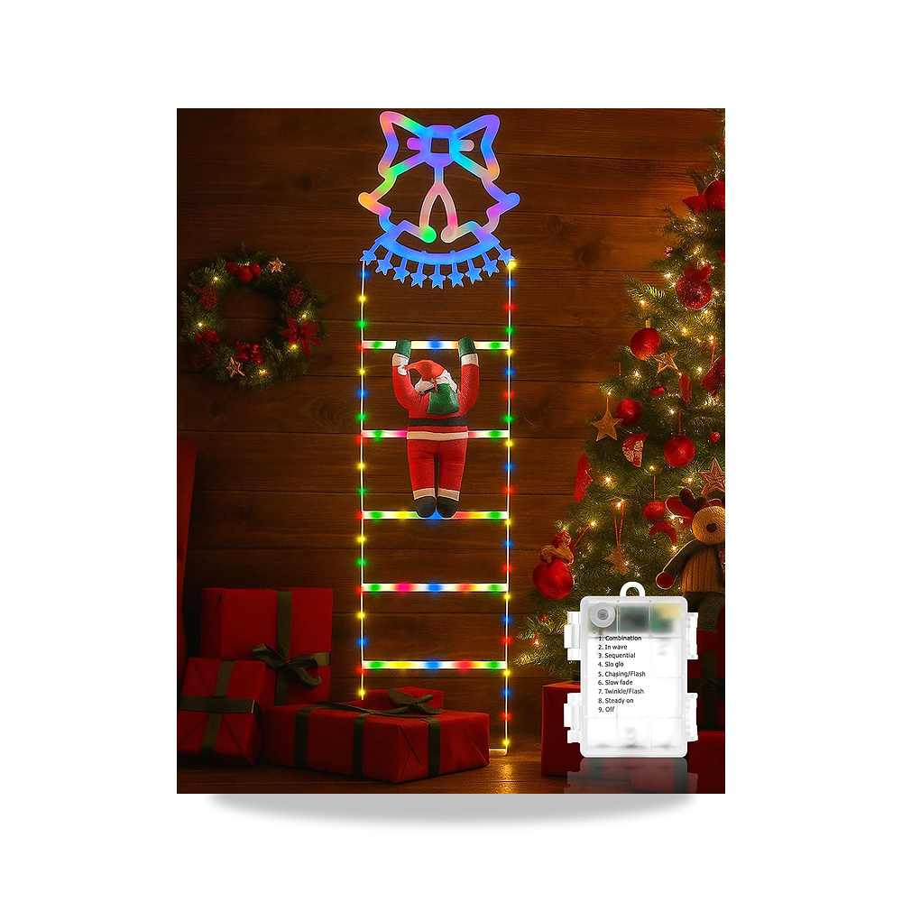 صورة منتج مصابيح LED بتصميم سلم الكريسماس من بروكسيما دايركت بطول 1.75 متر/ 5.7 قدم، زينة سانتا كلوز تعمل بالبطارية - كود الصنف reemco-2027-1535341 - ماركة يباع من خلال reemco - توريد وتصوير حصري لشركة ريمكو القابضة السعودية