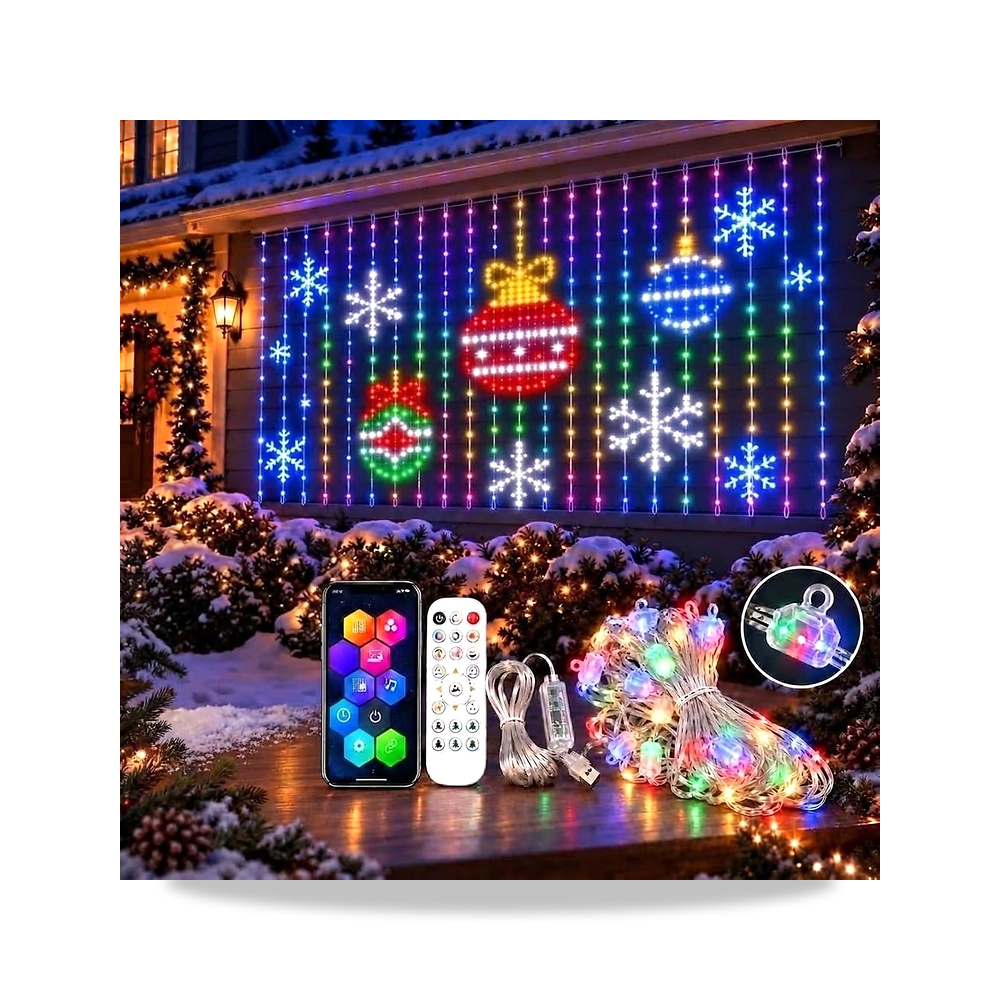 صورة منتج مصابيح ستارة ذكية، 400 مصباح بكسل LED RGB، شاشة حائط متحركة (3 × 2 متر) QWPIOFSD – المادة كلوريد الفينيل - كود الصنف reemco-2027-1535495 - ماركة يباع من خلال reemco - توريد وتصوير حصري لشركة ريمكو القابضة السعودية