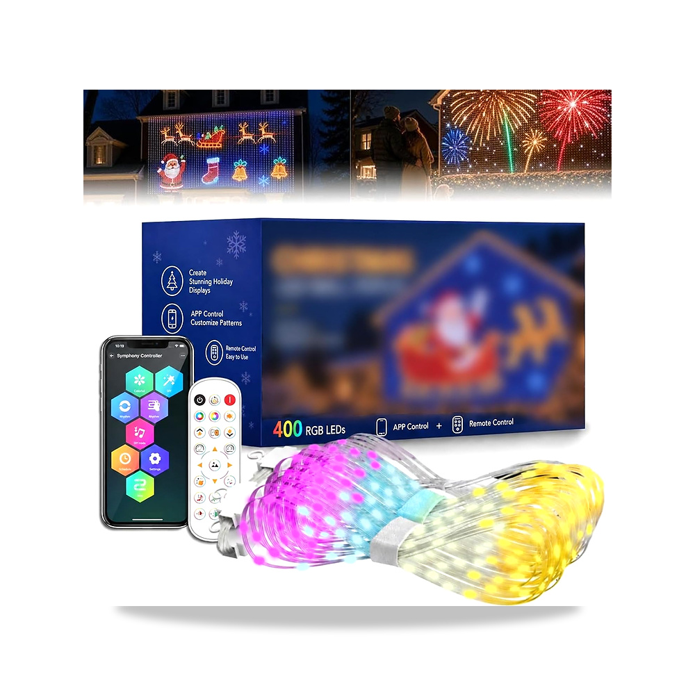 صورة منتج ستارة LED ذكية للكريسماس، شاشة حائط خارجية متحركة RGB (2 × 2 متر) Skluauat – اللون 2 × 2 m – تصنيف مقاومة الماء IP65 - كود الصنف reemco-2027-1535511 - ماركة يباع من خلال reemco - توريد وتصوير حصري لشركة ريمكو القابضة السعودية