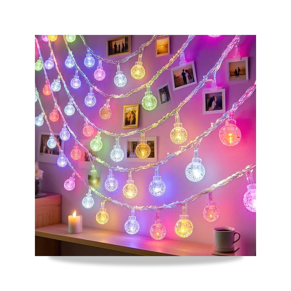 صورة منتج 50 مصباح LED على شكل كرة فقاعية، سلسلة كريستال تعمل بالبطارية للغرفة - كود الصنف reemco-2027-1535661 - ماركة يباع من خلال reemco - توريد وتصوير حصري لشركة ريمكو القابضة السعودية