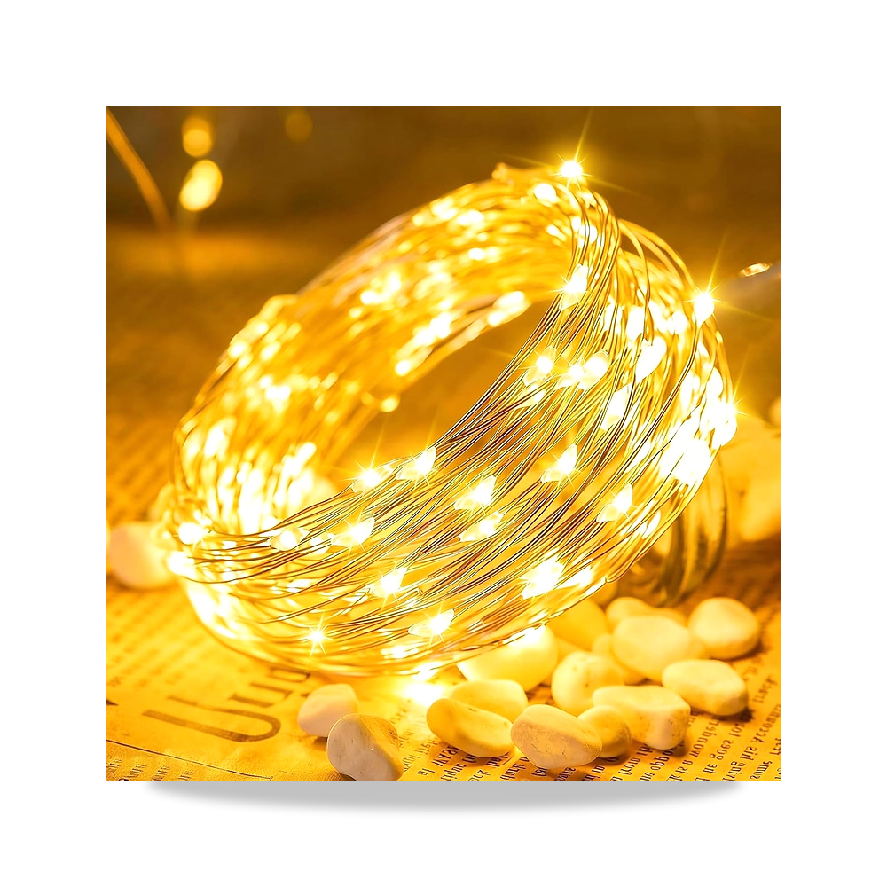 صورة منتج مصابيح LED من اليجري تعمل بالبطارية ومؤقت بطول 10 متر مع 100 مصباح LED اليغري – أبيض دافئ – 10 متر 100 مصباح LED – 2 متر. - كود الصنف reemco-2027-1535778 - ماركة يباع من خلال reemco - توريد وتصوير حصري لشركة ريمكو القابضة السعودية