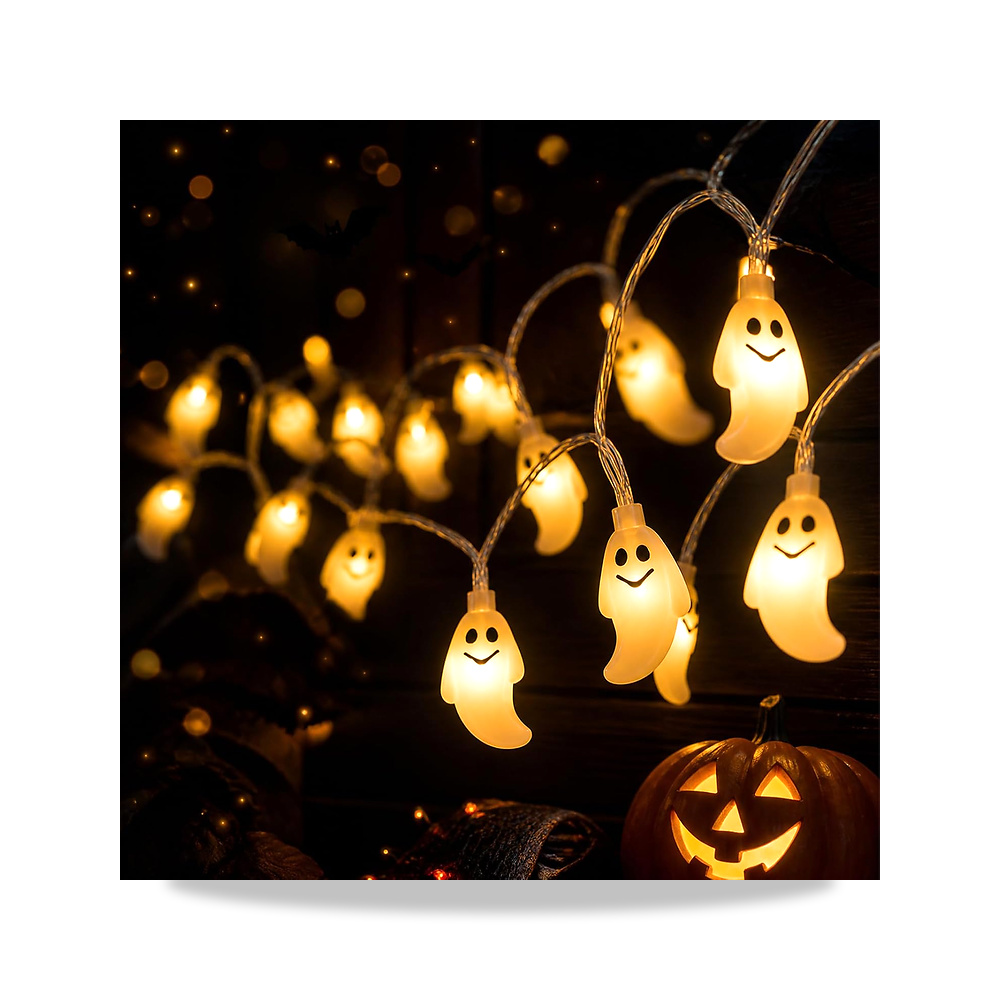 صورة منتج سلسلة مصابيح بتصميم شبح لطيف للهالوين، 10 LED تعمل بالبطارية، ديكور - كود الصنف reemco-2027-1536007 - ماركة يباع من خلال reemco - توريد وتصوير حصري لشركة ريمكو القابضة السعودية