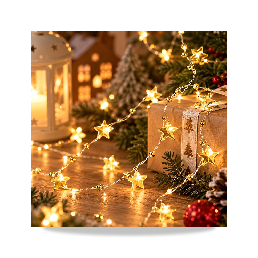صورة منتج وحدة إنارة وإضاءة LED بطارية ذهبي 2 متر ALEGRE – اللون gold star – الطول approx. 2m with 20 LEDs - كود الصنف reemco-2027-1536092 - ماركة يباع من خلال reemco - توريد وتصوير حصري لشركة ريمكو القابضة السعودية