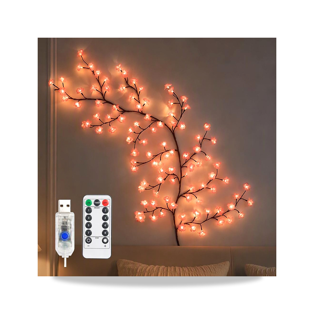 صورة منتج مصابيح على شكل زهرة الكرز من اجارتي، 180 سم 96 مصباح LED USB على شكل شجرة Agarte – اللون أبيض دافئ – المادة بلاستيك PVC - كود الصنف reemco-2027-1536098 - ماركة يباع من خلال reemco - توريد وتصوير حصري لشركة ريمكو القابضة السعودية