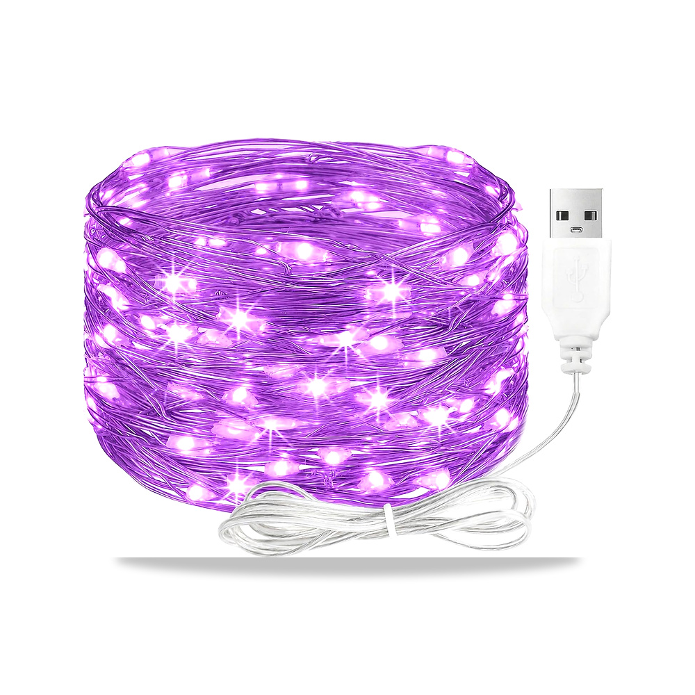 صورة منتج مصابيح LED خيالية مع USB من اليجري، 2 متر 20 مصباح LED بسلك نحاسي اليغري – اللون أرجواني – 2. اللون أرجواني. - كود الصنف reemco-2027-1536248 - ماركة يباع من خلال reemco - توريد وتصوير حصري لشركة ريمكو القابضة السعودية