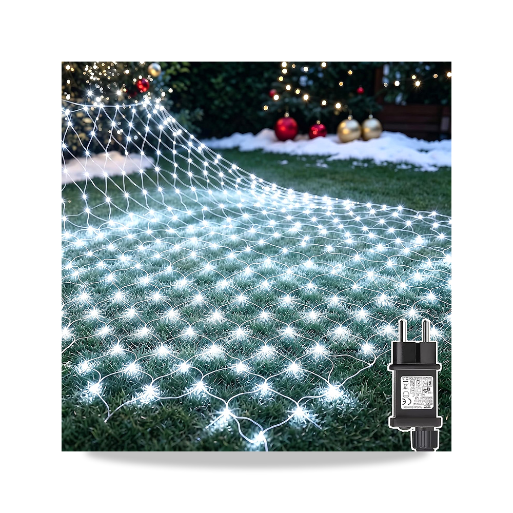 صورة منتج مجموعة من قطعتين 3 × 2 متر 200 LED شبكة اضاءة خارجية مع قابس، ابيض بارد Dekofun – المادة أكريلونيتريل بوتادين ستايرين نحاس - كود الصنف reemco-2027-1536467 - ماركة يباع من خلال reemco - توريد وتصوير حصري لشركة ريمكو القابضة السعودية