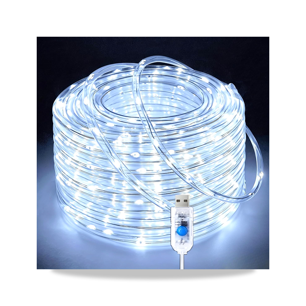 صورة منتج حبل اضاءة USB ناعم بطول 5 متر، IP44 50 مصباح LED لديكور العطلات (ابيض) - كود الصنف reemco-2027-1536497 - ماركة يباع من خلال reemco - توريد وتصوير حصري لشركة ريمكو القابضة السعودية