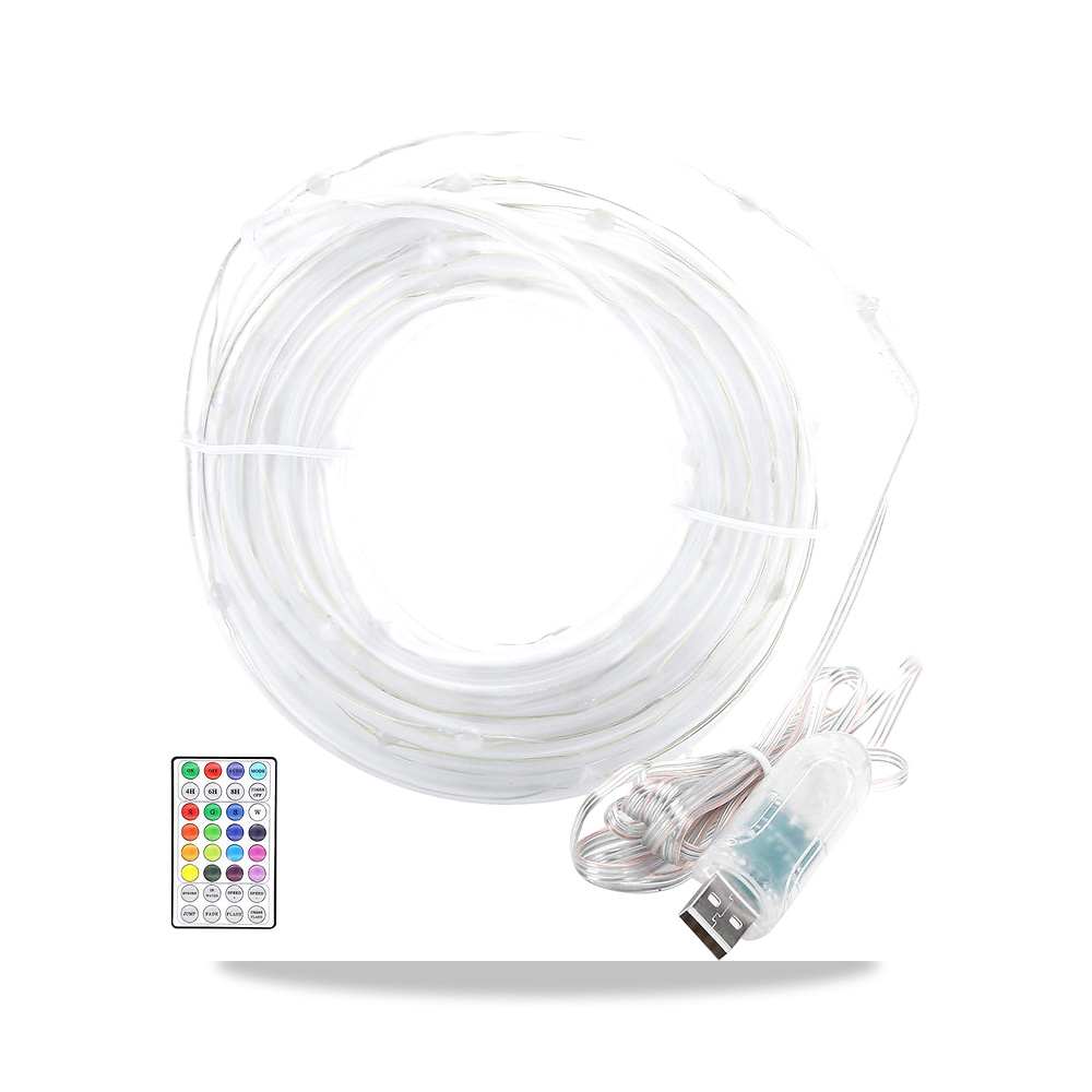 صورة منتج هيودو شريط مصابيح LED RGB بطول 10 متر مع جهاز تحكم عن بعد مقاوم للماء، اضاءة ديكورية متغيرة الالوان لغرفة - كود الصنف reemco-2027-1536527 - ماركة يباع من خلال reemco - توريد وتصوير حصري لشركة ريمكو القابضة السعودية