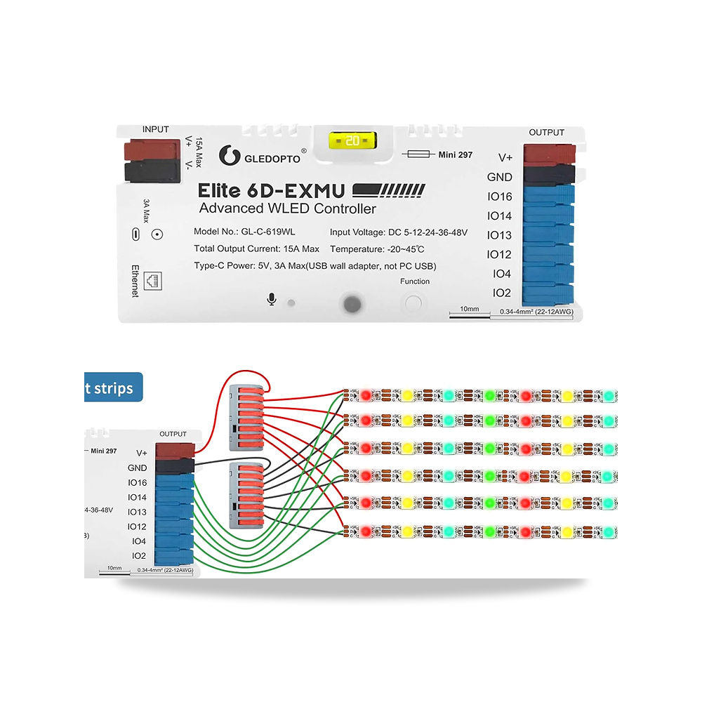 صورة منتج جليدوبتو وحدة تحكم WLED رقمية 6D-EXMU من ايليت، 6 قنوات إخراج، ايثرنت/واي فاي، ميكروفون بي دي ام، مرحل موفر - كود الصنف reemco-2027-1536834 - ماركة يباع من خلال reemco - توريد وتصوير حصري لشركة ريمكو القابضة السعودية