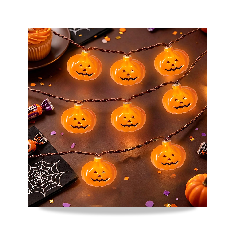 صورة منتج 25 مصباح LED برتقالي على شكل يقطين من لامب هوم، سلك بني مقاوم للماء يعمل بالبطارية، 8 اوضاع اضاءة جاك - كود الصنف reemco-2027-1537040 - ماركة يباع من خلال reemco - توريد وتصوير حصري لشركة ريمكو القابضة السعودية