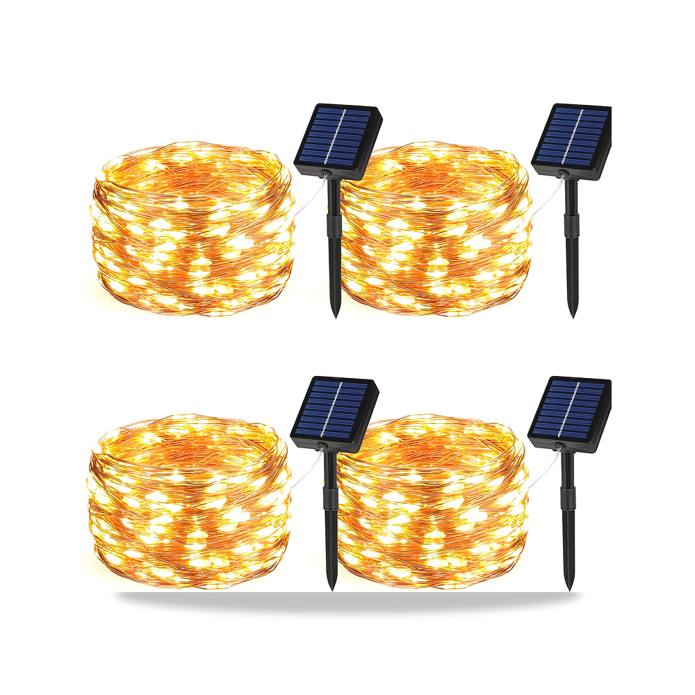 صورة منتج 100 مصباح LED يعمل بالطاقة الشمسية للاماكن الخارجية مقاس 4 × 10 متر من Tacobey – اللون أبيض دافئ – اللون الفاتح أبيض دافئ - كود الصنف reemco-2027-1537085 - ماركة يباع من خلال reemco - توريد وتصوير حصري لشركة ريمكو القابضة السعودية