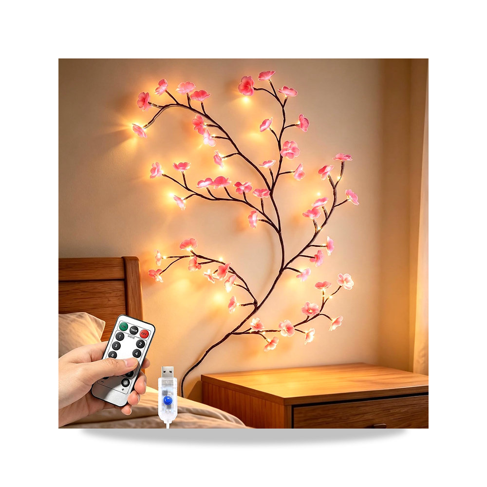 صورة منتج مصابيح LED على شكل فرع ازهار الكرز، ديكور فرع الكرز مع جهاز تحكم عن Sophisticate – اللون بينك + بني - كود الصنف reemco-2027-1537121 - ماركة يباع من خلال reemco - توريد وتصوير حصري لشركة ريمكو القابضة السعودية