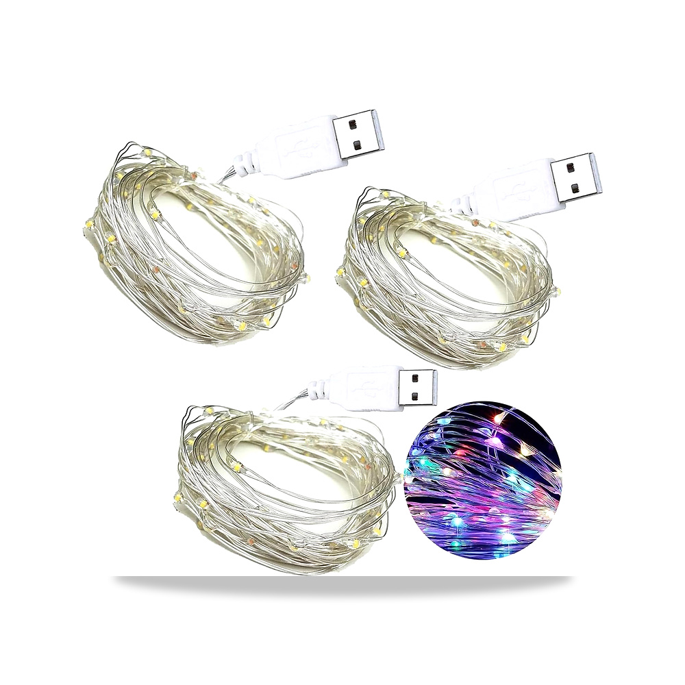 صورة منتج شريط مصابيح USB بطول 2 متر 20 مصباح LED يمكنك تركيبه بنفسك، سلك فضي مرن JieruiDeng – اللون ابيض – اللون الفاتح متعدد الألوان - كود الصنف reemco-2027-1537129 - ماركة يباع من خلال reemco - توريد وتصوير حصري لشركة ريمكو القابضة السعودية