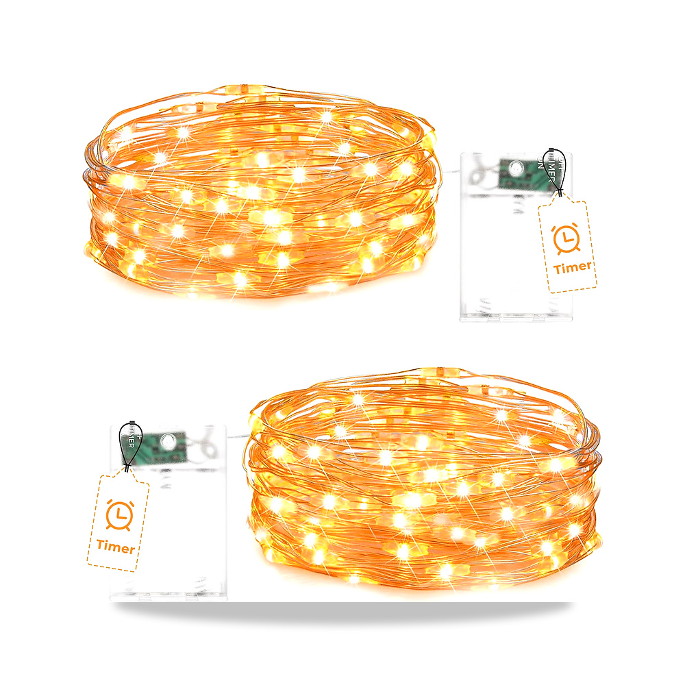 صورة منتج فلاسبار حزمة من 2 مصباح خيالي يعمل بالبطارية مع مؤقت، 2 متر 20 LED سلك نحاسي اضواء خرافية بسلك داخلي لتزيين – مصدر الطاقة تعمل بالبطارية - كود الصنف reemco-2027-1537131 - ماركة يباع من خلال reemco - توريد وتصوير حصري لشركة ريمكو القابضة السعودية