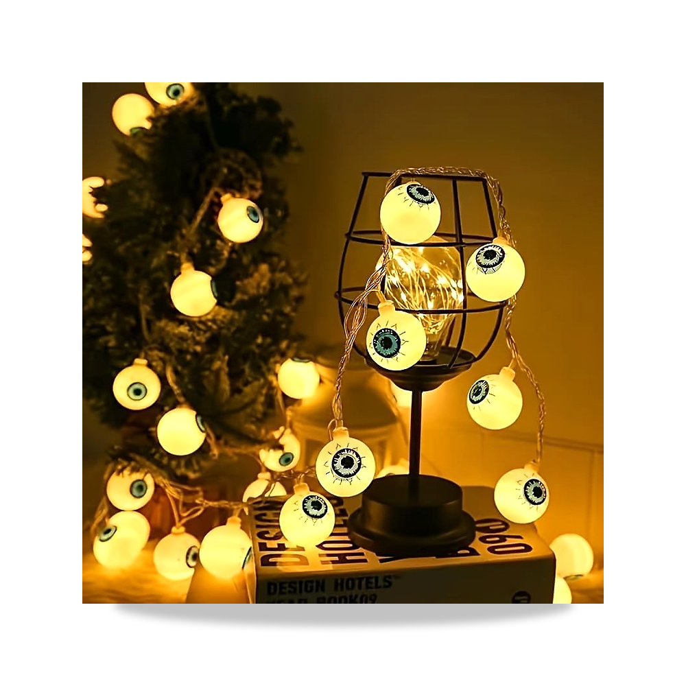 صورة منتج 10 مصابيح LED بتصميم مقلة العين للهالوين، ديكور مصباح عين رعب يعمل بالبطارية، دعائم حفلات الهالوين المخيفة - كود الصنف reemco-2027-1537160 - ماركة يباع من خلال reemco - توريد وتصوير حصري لشركة ريمكو القابضة السعودية
