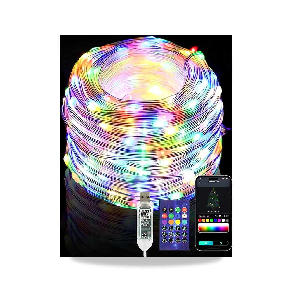 صورة منتج مصابيح خيالية 20 متر 200 LED RGB تعمل بواسطة USB من اجوتد AGOTD – اللون ار جي بي دبليو – اللون الفاتح متعدد الألوان - كود الصنف reemco-2027-1537279 - ماركة يباع من خلال reemco - توريد وتصوير حصري لشركة ريمكو القابضة السعودية