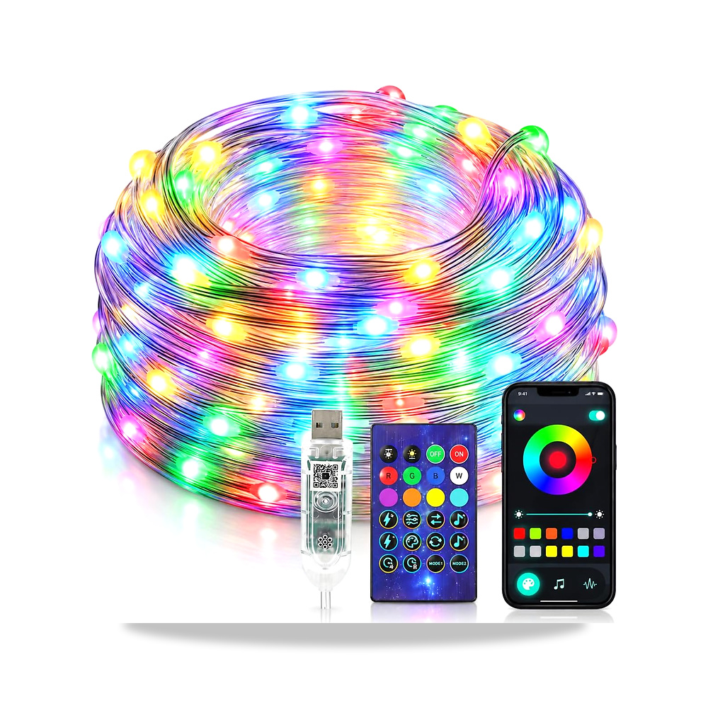صورة منتج مصابيح فيري بطول 10 متر 100 مصباح LED بالفضاء اللوني ار جي بي تعمل بمنفذ USB من اجوتد AGOTD - كود الصنف reemco-2027-1537282 - ماركة يباع من خلال reemco - توريد وتصوير حصري لشركة ريمكو القابضة السعودية