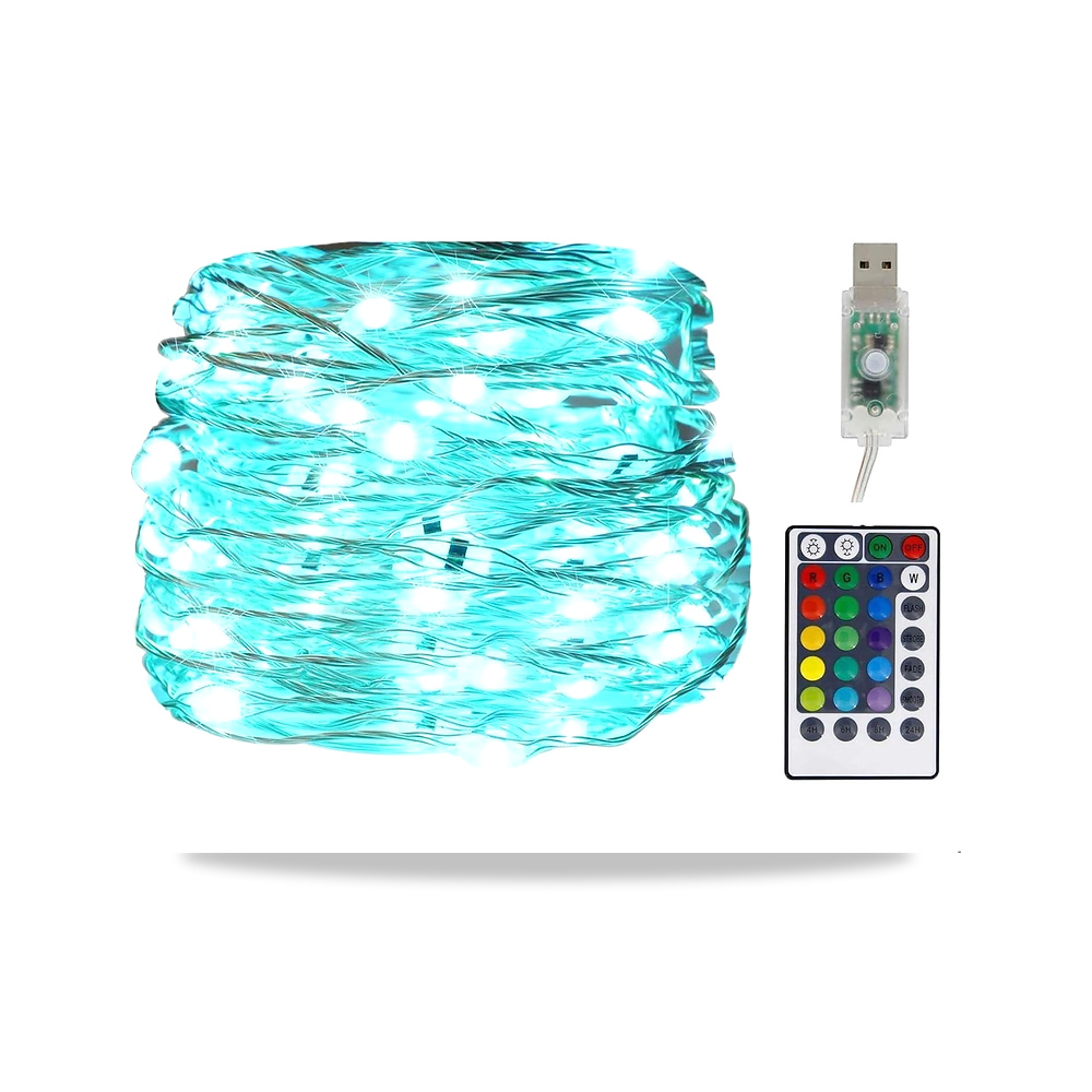صورة منتج شريط مصابيح بوليفيا فيري بطول 10 متر 100 مصباح LED يعمل بمنفذ USB، سلك نحاسي بالوان قوس قزح، حبل 16 لون - كود الصنف reemco-2027-1537284 - ماركة يباع من خلال reemco - توريد وتصوير حصري لشركة ريمكو القابضة السعودية