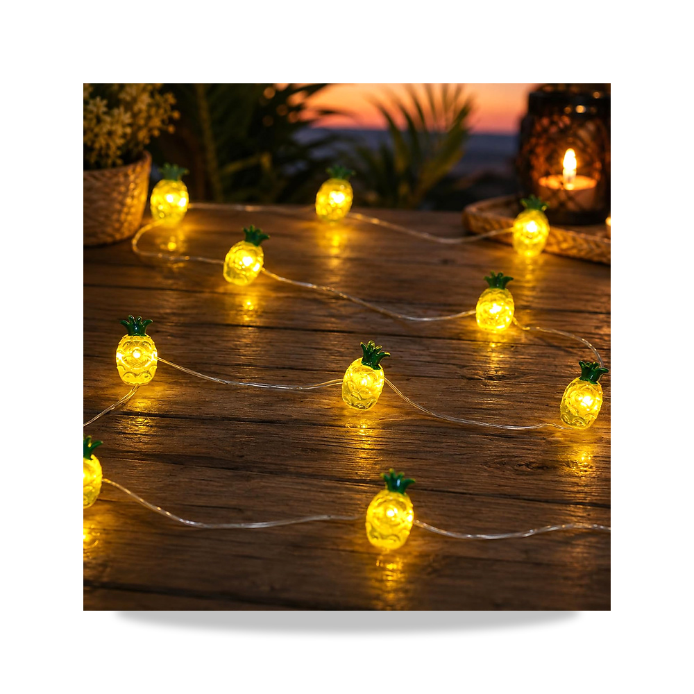 صورة منتج صن شاين سمايل مصابيح خيالية صيفية هاواي، 2 متر، 20 مصباح LED، خرافية استوائية LED على شكل اناناس، مناسبة - كود الصنف reemco-2027-1537660 - ماركة يباع من خلال reemco - توريد وتصوير حصري لشركة ريمكو القابضة السعودية