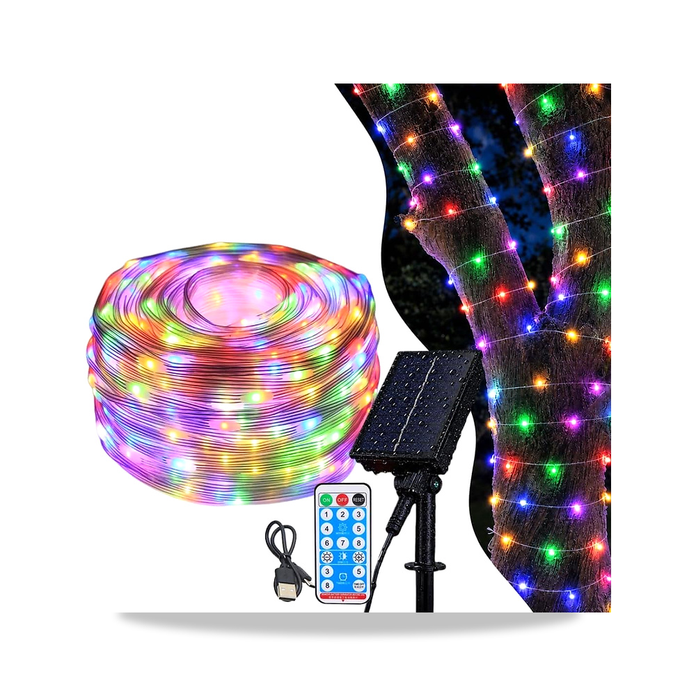 صورة منتج شريط اضاءة LED خارجي يعمل بالطاقة الشمسية من ترير، LED للحديقة مقاوم للماء بتصنيف IP65 لمقاومة المياه – اللون متعدد الألوان - كود الصنف reemco-2027-1537769 - ماركة يباع من خلال reemco - توريد وتصوير حصري لشركة ريمكو القابضة السعودية