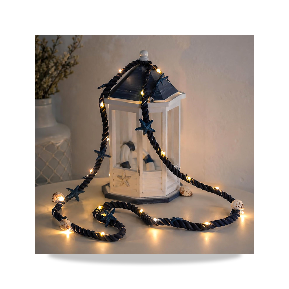 صورة منتج مصابيح LED على شكل صدفة، 2 × LED لتزيين الطاولة، 15 مصباح LED، نجم البحر، صدف، ديكور صيفي، تعمل بالبطارية - كود الصنف reemco-2027-1537869 - ماركة يباع من خلال reemco - توريد وتصوير حصري لشركة ريمكو القابضة السعودية
