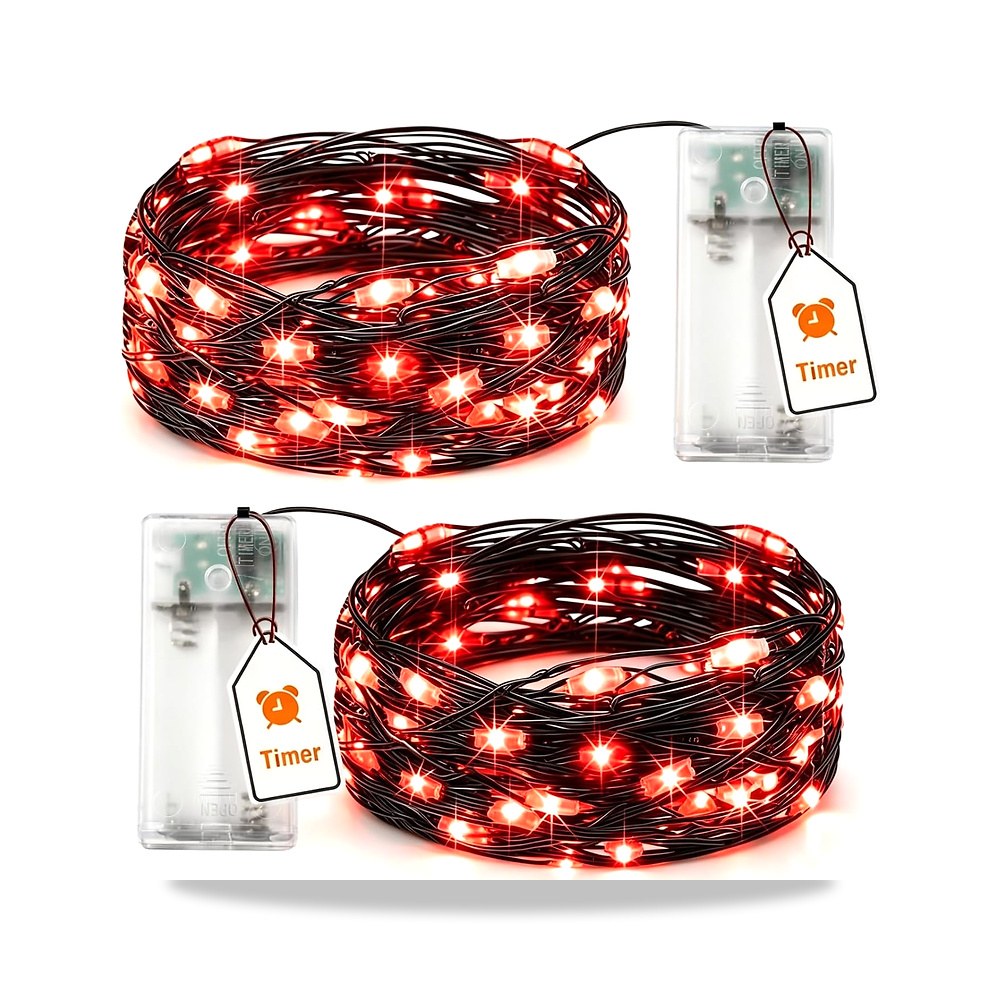 صورة منتج 2 × 3 متر 30 مصباح LED صغير يعمل بالبطارية Beafaeur – اللون أحمر – اللون الفاتح أحمر - كود الصنف reemco-2027-1537931 - ماركة يباع من خلال reemco - توريد وتصوير حصري لشركة ريمكو القابضة السعودية