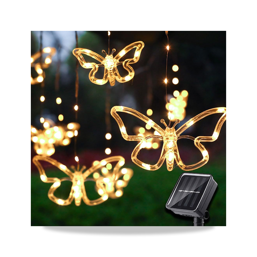 صورة منتج مصابيح LED تعمل بالطاقة الشمسية من ترير، LED على شكل فراشة للحديقة الخارجية، 8 اوضاع مقاومة للماء IP65 - كود الصنف reemco-2027-1538159 - ماركة يباع من خلال reemco - توريد وتصوير حصري لشركة ريمكو القابضة السعودية