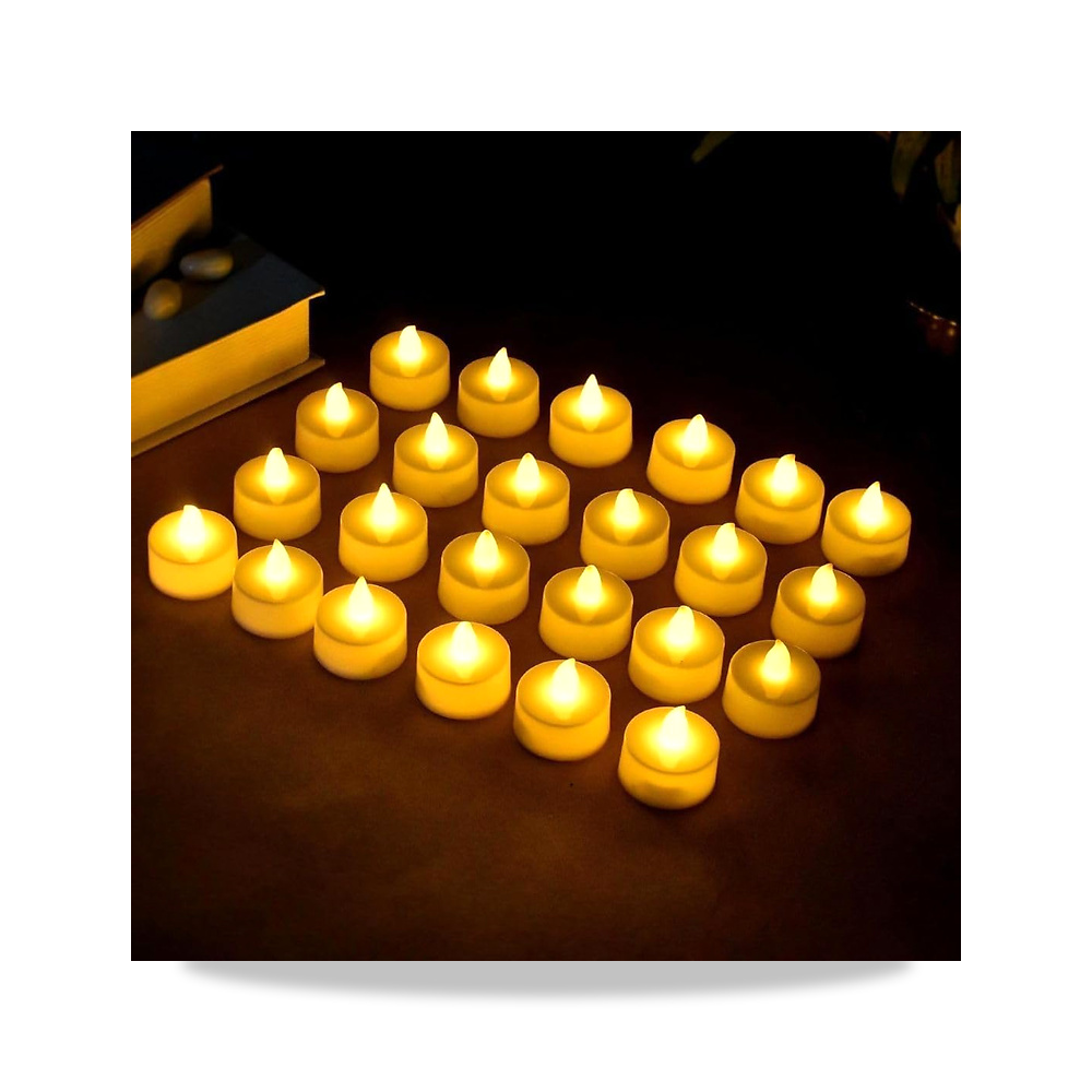 صورة منتج شموع تي لايت صغيرة بإضاءة LED ساطعة بدون لهب، غير معطرة تعمل بالبطارية، آمنة لديكور المنزل والمناسبات، عبوة - كود الصنف reemco-2027-1538238 - ماركة يباع من خلال reemco - توريد وتصوير حصري لشركة ريمكو القابضة السعودية