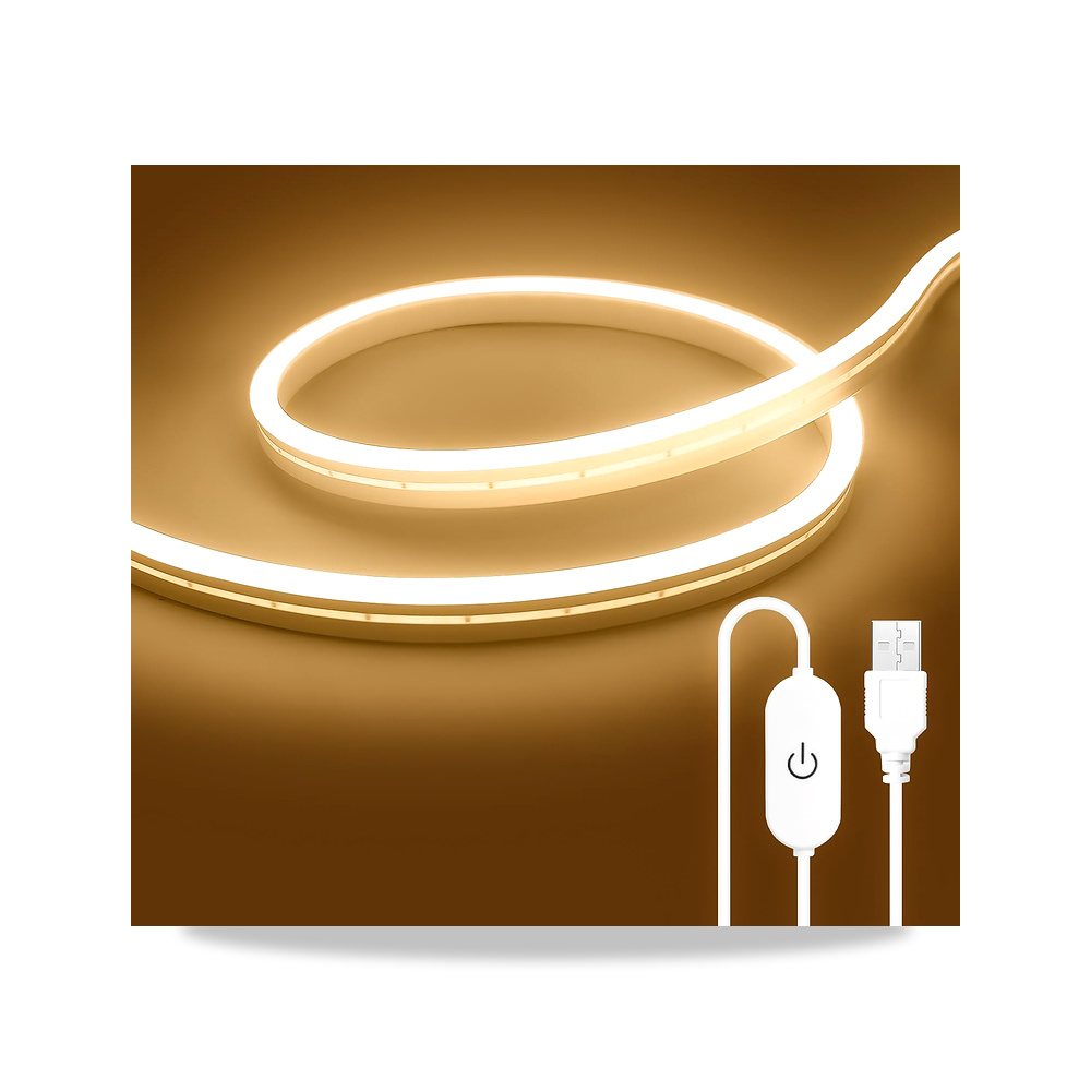 صورة منتج شريط إضاءة LED يعمل باللمس بمنفذ USB من يوهوف، 3000 كلفن، 5 فولت بطول 5 متر، 600 مصباح LED، نيون LED عالية - كود الصنف reemco-2027-1538339 - ماركة يباع من خلال reemco - توريد وتصوير حصري لشركة ريمكو القابضة السعودية