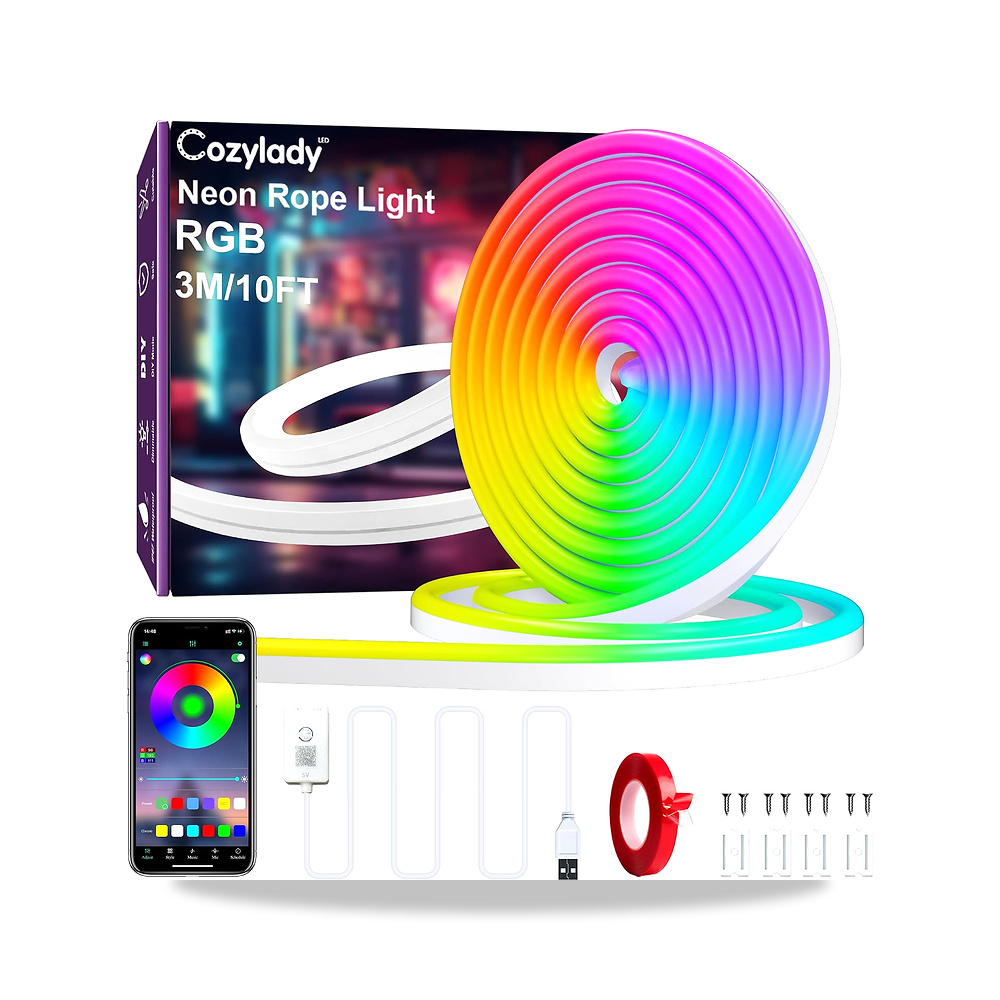 صورة منتج شريط إضاءة LED نيون بمنفذ USB بطول 3 متر، بإضاءة ملونة ار جي بي مقاوم للماء بتصنيف IP67، مزامنة الموسيقى - كود الصنف reemco-2027-1538345 - ماركة يباع من خلال reemco - توريد وتصوير حصري لشركة ريمكو القابضة السعودية