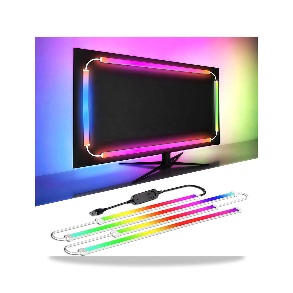 صورة منتج شاشة العاب باضاءة خلفية LED RGB للكمبيوتر مقاس 24 انش و27 انش و32 انش، اضاءة متحيزة مزامنة الشاشة والموسيقى - كود الصنف reemco-2027-1538480 - ماركة يباع من خلال reemco - توريد وتصوير حصري لشركة ريمكو القابضة السعودية