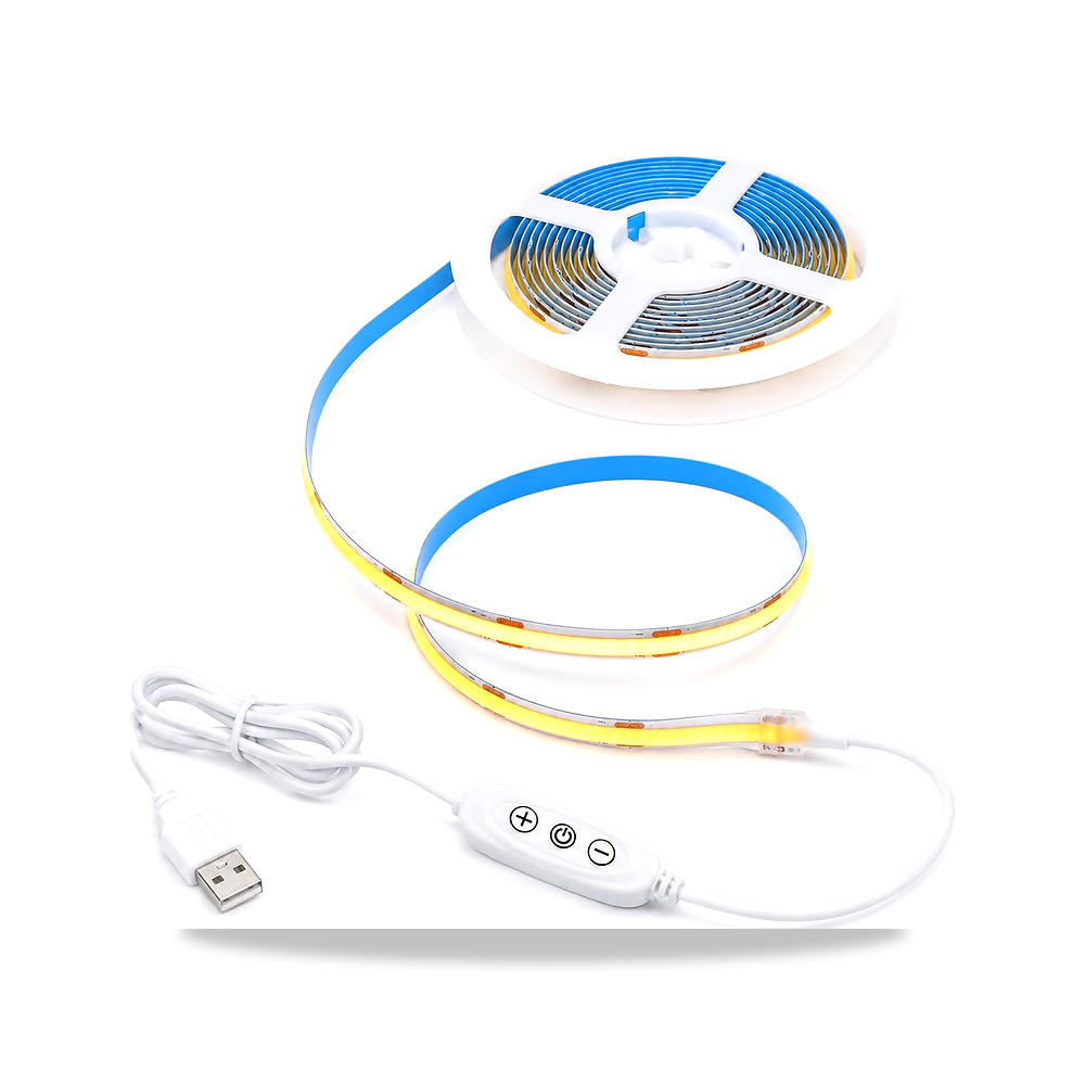 صورة منتج شريط اضاءة LED سي او بي بطول 2 متر، ابيض دافئ 2700 كلفن، 5 فولت USB 640 مصباح LED قابل للقص، عرض 8 ملم، CRI - كود الصنف reemco-2027-1538673 - ماركة يباع من خلال reemco - توريد وتصوير حصري لشركة ريمكو القابضة السعودية