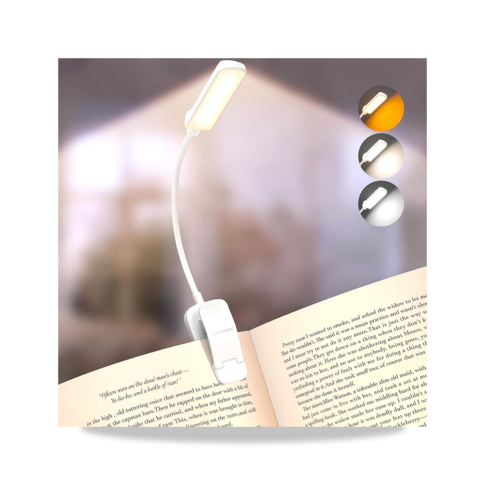 صورة منتج جلوسينت مصباح قراءة، 13 LED للكتب، 120 ساعة من الاستخدام المستمر، قراءة قابل لاعادة الشحن، 3 درجات حرارة - كود الصنف reemco-2027-1538674 - ماركة يباع من خلال reemco - توريد وتصوير حصري لشركة ريمكو القابضة السعودية