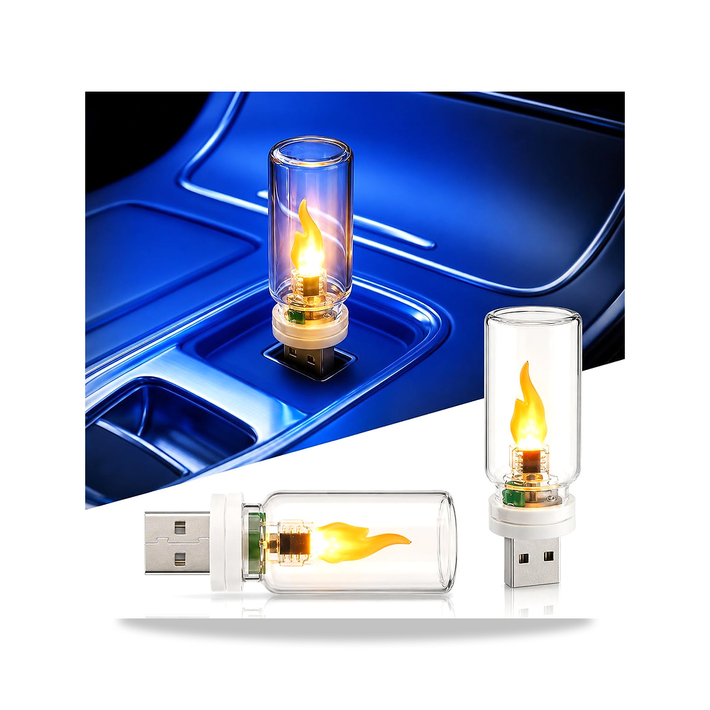 صورة منتج عبوة واحدة من مصباح لهب LED بمنفذ USB، ليلي محيطي داخلي للسيارة - كود الصنف reemco-2027-1538692 - ماركة يباع من خلال reemco - توريد وتصوير حصري لشركة ريمكو القابضة السعودية