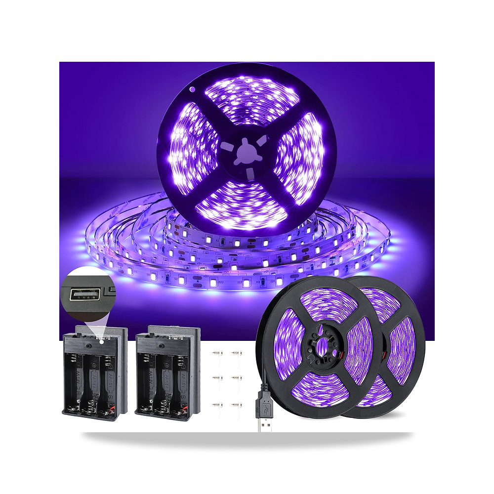 صورة منتج نيو ريتش شريط اضاءة اسود 5 متر USB مع صندوق بطارية، LED 5 فولت 300 مصباح LED للتوهج في الظلام، 385-400 - كود الصنف reemco-2027-1538740 - ماركة يباع من خلال reemco - توريد وتصوير حصري لشركة ريمكو القابضة السعودية