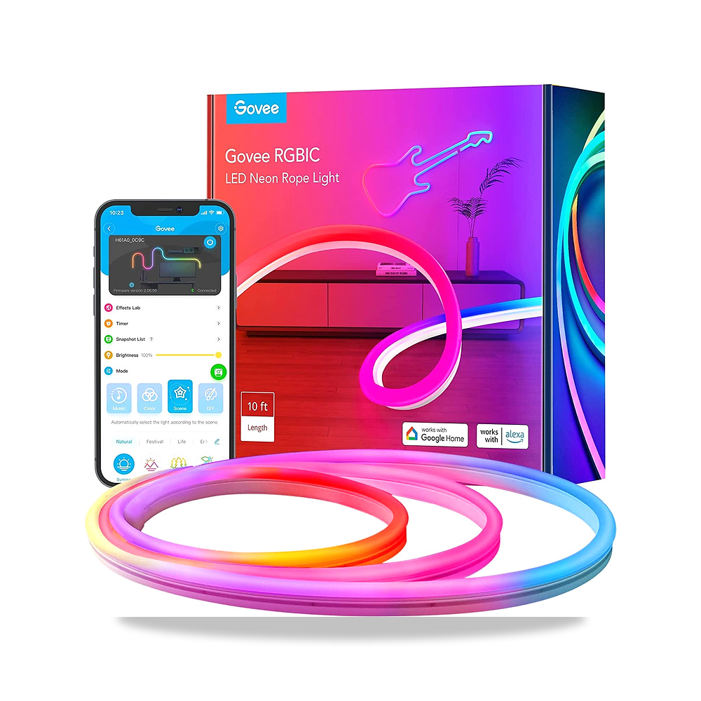 صورة منتج شريط إضاءة نيون LED بألوان RGBIC بطول 3 متر بمزامنة الموسيقى بتصميم يمكنك تركيبه بنفسك متوافق مع اليكسا - كود الصنف reemco-2027-1538762 - ماركة يباع من خلال reemco - توريد وتصوير حصري لشركة ريمكو القابضة السعودية