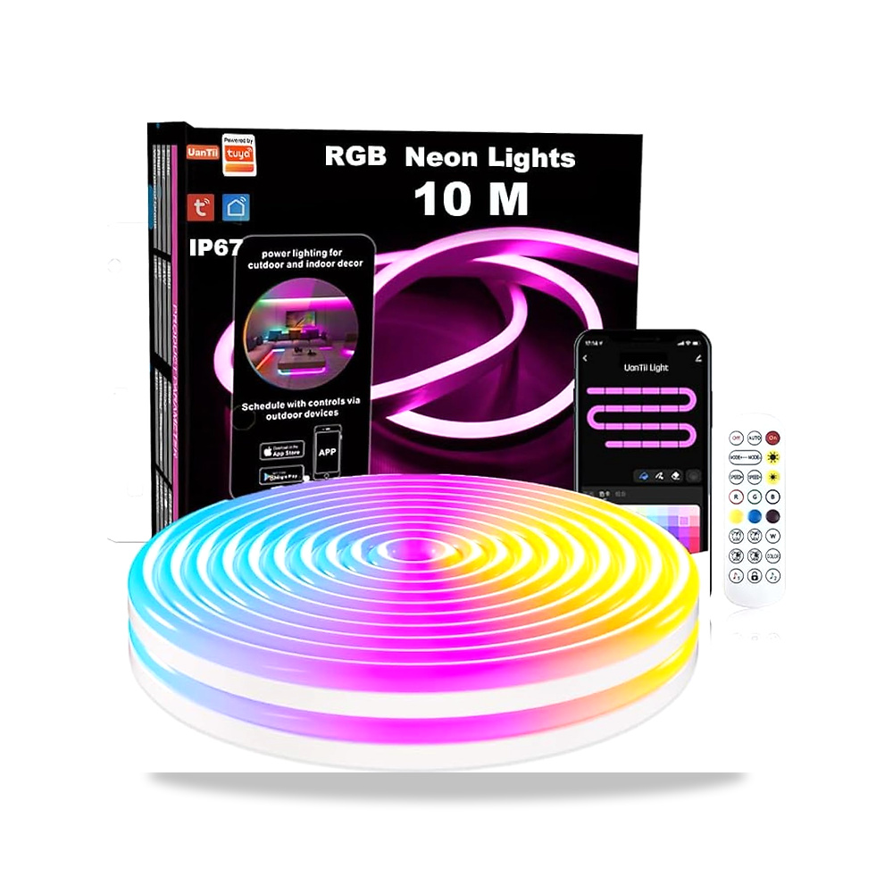 صورة منتج حبل إضاءة نيون RGB بطول 10 متر من وانتي، شريط تويا واي فاي مقاوم للماء IP67، مزامنة الموسيقى، تصميم يمكنك - كود الصنف reemco-2027-1538895 - ماركة يباع من خلال reemco - توريد وتصوير حصري لشركة ريمكو القابضة السعودية