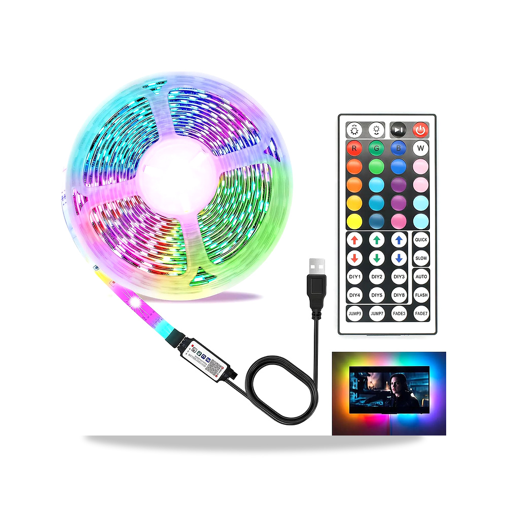 صورة منتج شريط اضاءة LED بمنفذ USB بطول 10 متر من تول هاوس، RGB ذكي بتقنية البلوتوث مع وحدة تحكم بـ44 مفتاح، اضواء LED - كود الصنف reemco-2027-1538896 - ماركة يباع من خلال reemco - توريد وتصوير حصري لشركة ريمكو القابضة السعودية