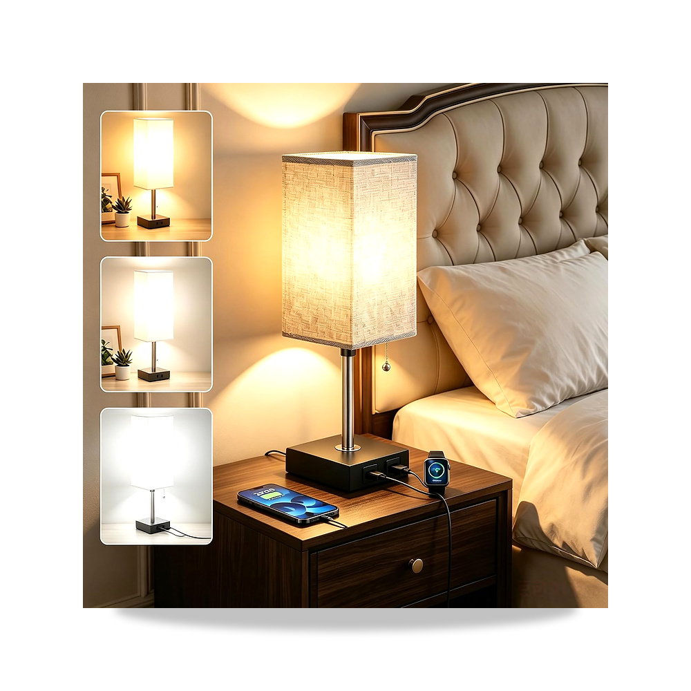 صورة منتج شاربدو مصباح بجانب السرير بمنافذ شحن USB متعددة الالوان 2700-5400 كلفن، طاولة LED للعناية بالعين، مكتب لغرفة - كود الصنف reemco-2027-1538963 - ماركة يباع من خلال reemco - توريد وتصوير حصري لشركة ريمكو القابضة السعودية