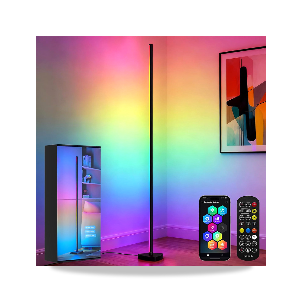 صورة منتج مصباح زاوية RGB من باكان، ارضي LED ذكي مع تطبيق وجهاز تحكم عن بعد، 16 مليون لون، 68+ وضع مشهد، مزامنة - كود الصنف reemco-2027-1539055 - ماركة يباع من خلال reemco - توريد وتصوير حصري لشركة ريمكو القابضة السعودية