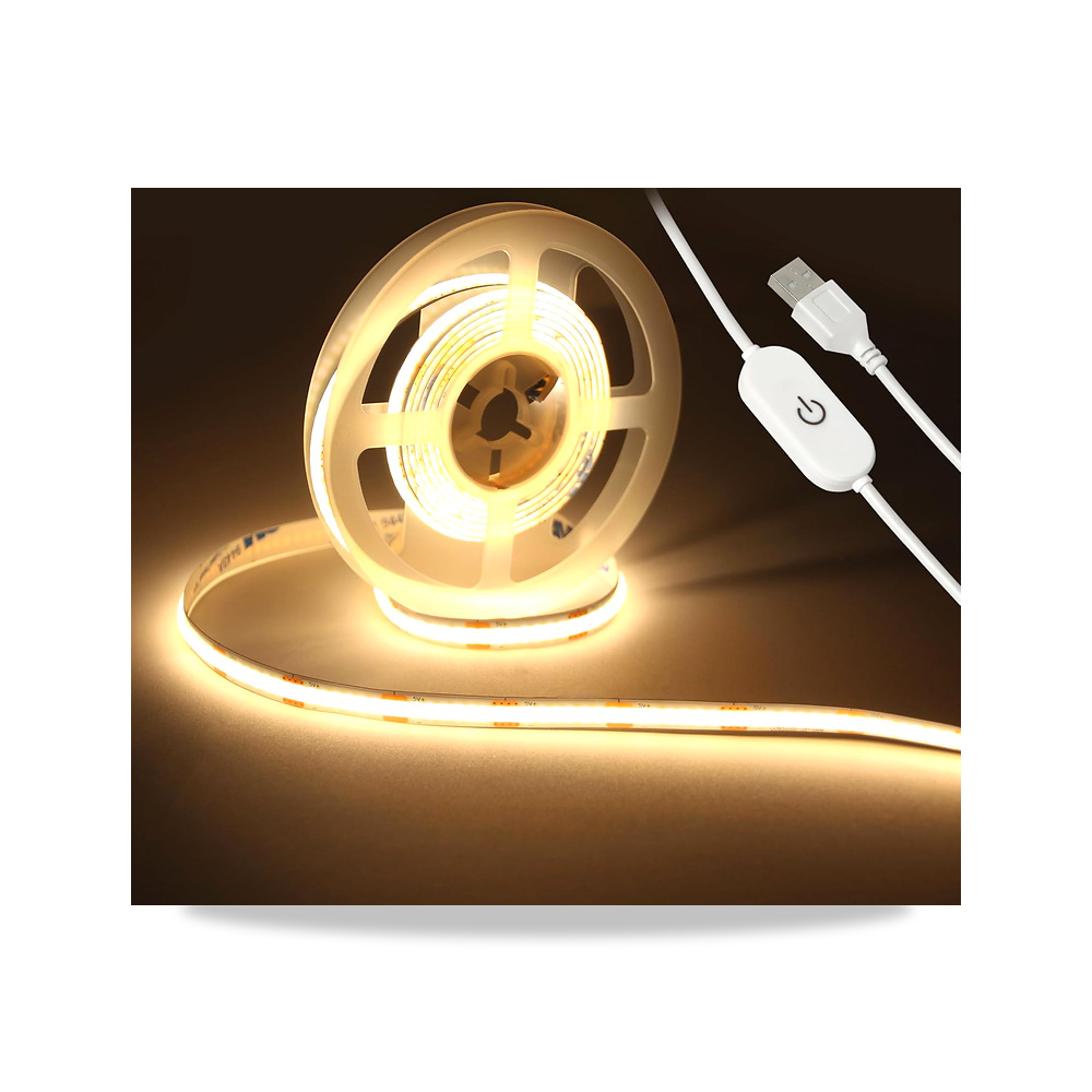 صورة منتج شريط اضاءة LED يعمل باللمس 5 فولت USB 9.84 قدم/3 متر، مصابيح LED بيضاء دافئة 3000 كلفن ضوء مرن 10 واط لغرفة - كود الصنف reemco-2027-1539069 - ماركة يباع من خلال reemco - توريد وتصوير حصري لشركة ريمكو القابضة السعودية