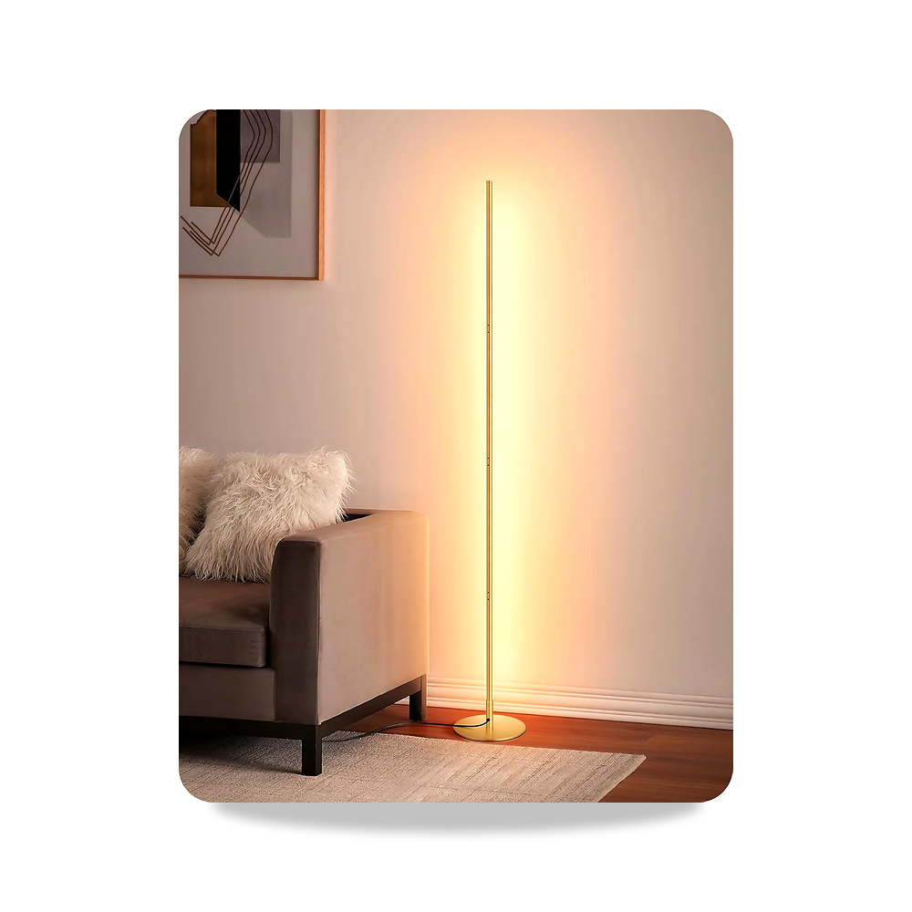 صورة منتج ايديشاين مصباح ارضي LED، قائم قابل للتعتيم بتصميم بسيط 146 سم، لون ذهبي EDISHINE – المادة الأساسية Metal – 32العمق x 32العرض x 150الارتفاع سم - كود الصنف reemco-2027-1539129 - ماركة يباع من خلال reemco - توريد وتصوير حصري لشركة ريمكو القابضة السعودية
