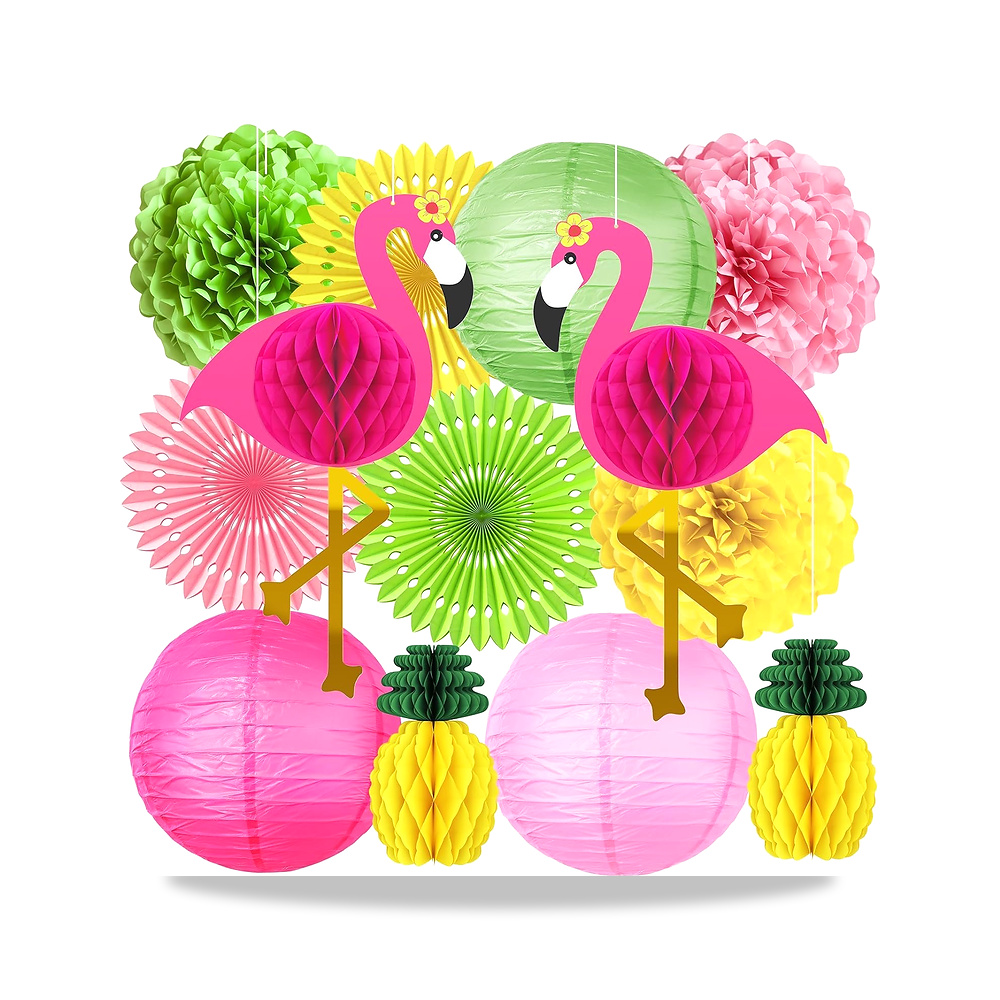 صورة منتج لوازم حفلات فلامينغو، 13 قطعة من ديكورات هاواي فلامنجو واناناس وعسل النحل وفوانيس ورقية لمحبي كرات بوم لعيد - كود الصنف reemco-2027-1539339 - ماركة يباع من خلال reemco - توريد وتصوير حصري لشركة ريمكو القابضة السعودية