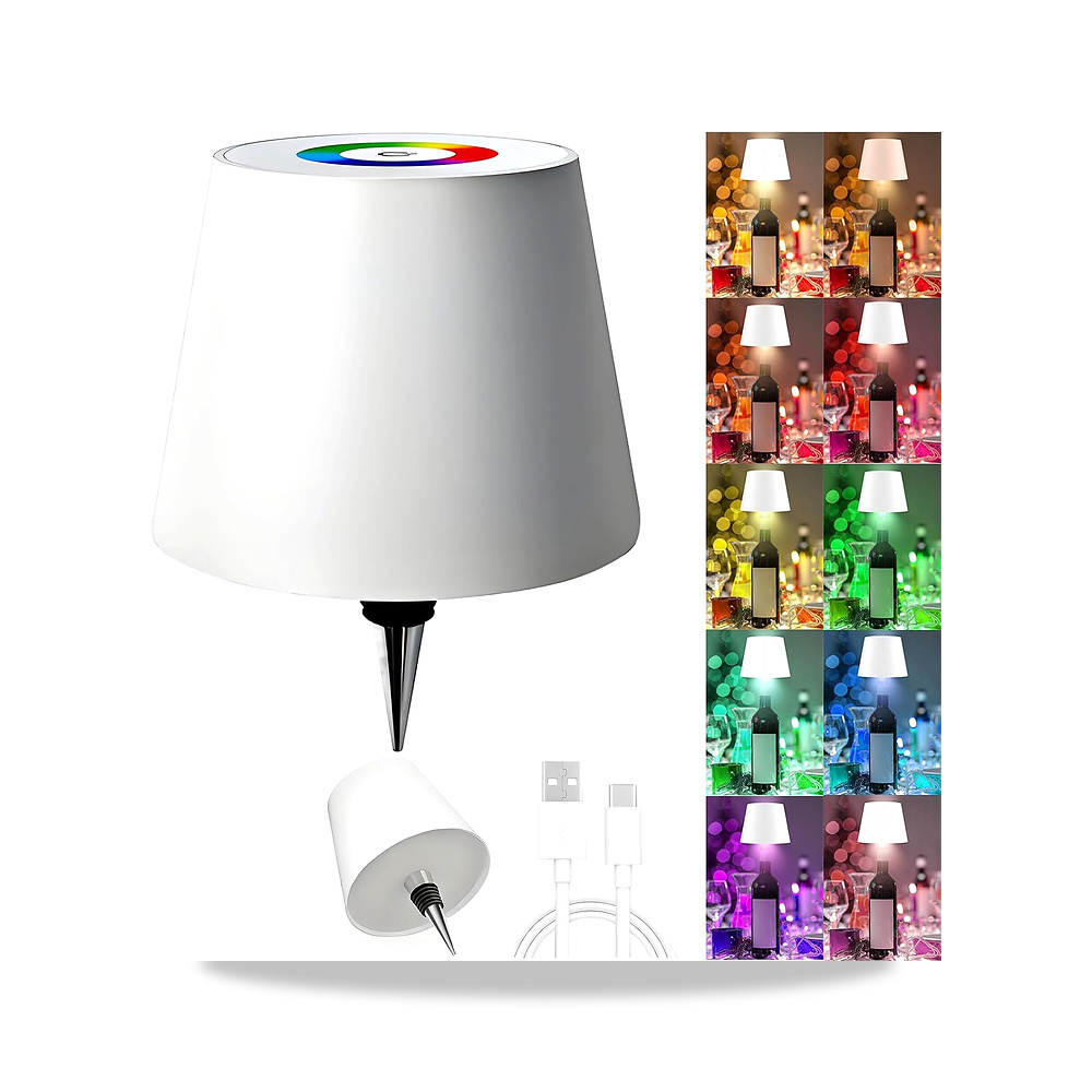 صورة منتج مصابيح زجاجة نبيذ لاسلكية RGB قابلة لاعادة الشحن من فيلالونا للمطاعم، 16 لون LED قابل للتعتيم لسطح الطاولة - كود الصنف reemco-2027-1539347 - ماركة يباع من خلال reemco - توريد وتصوير حصري لشركة ريمكو القابضة السعودية